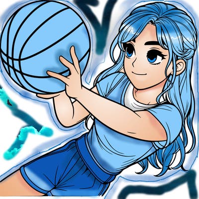 realistic girl playing basketball