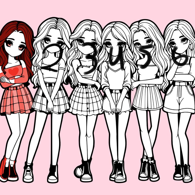 a group of girls realistic