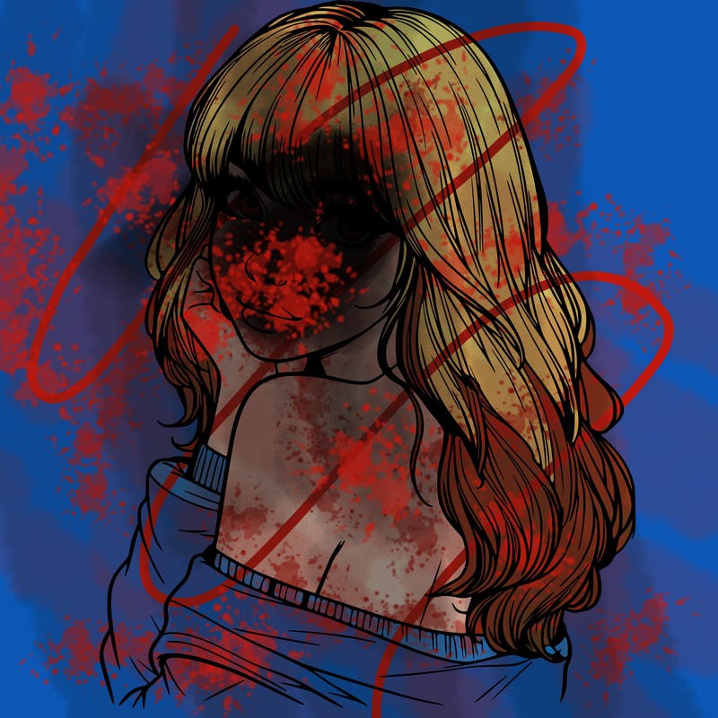 realistic girl with bangs looking over her shoulder