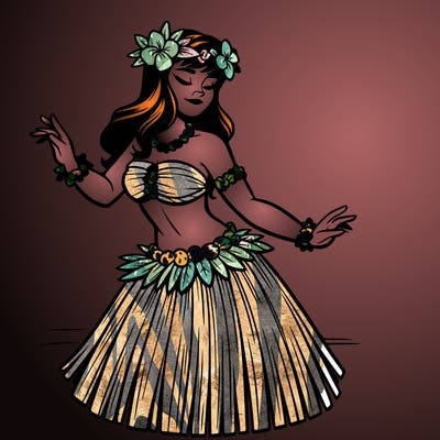 hawaiian hula woman realistic