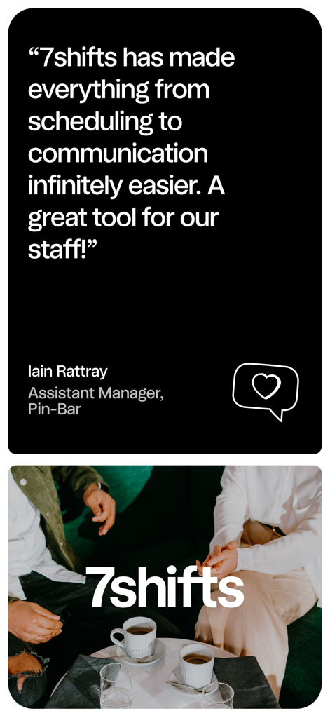 7shifts: Employee Scheduling - 7shifts 직원 스케줄링 앱에 대한 어시스턴트 매니저 추천사