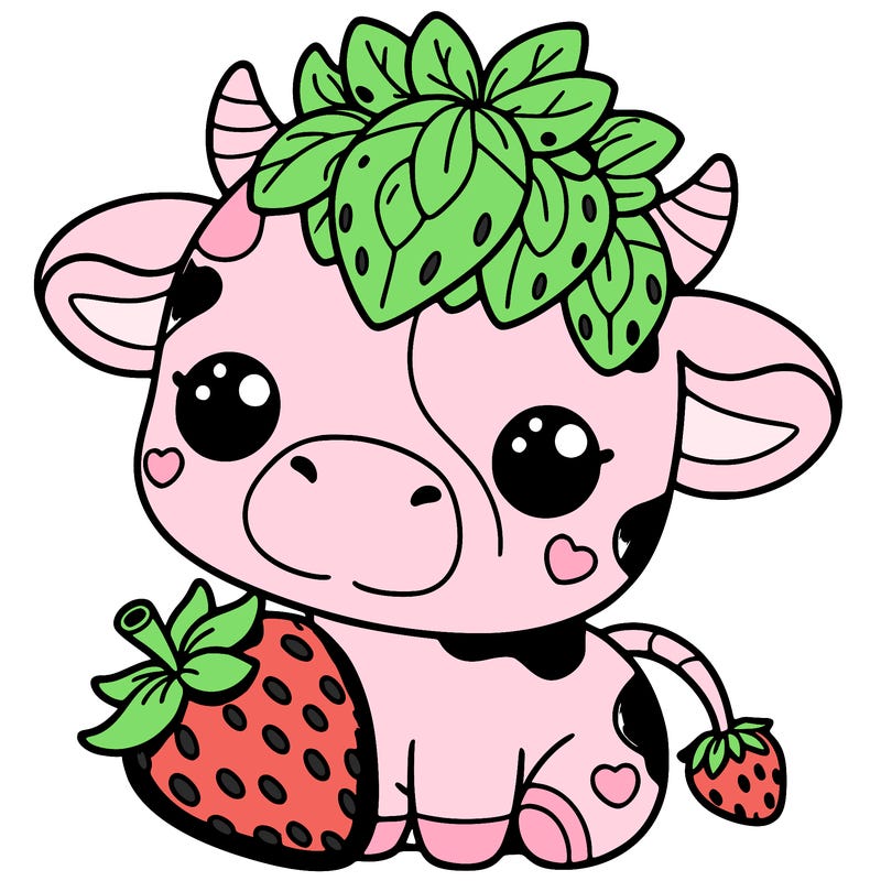 cute strawberry cow