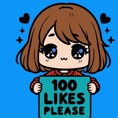 cute girl holding a sign saying 100 likes please