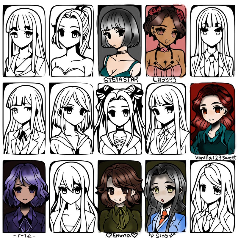 girls that look diffrent anime