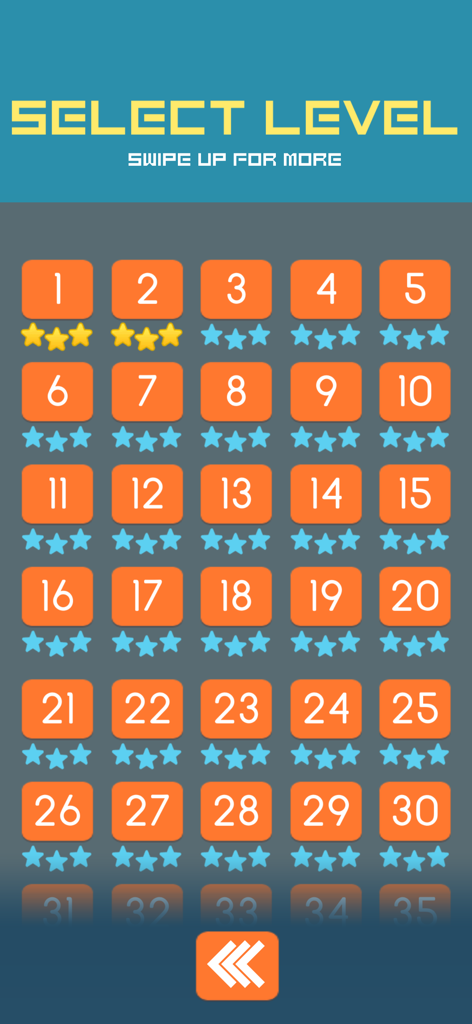 Connect the Graph - Level selection screen of the Connect the Graph puzzle game showing a grid of levels from 1 to 30 with star ratings