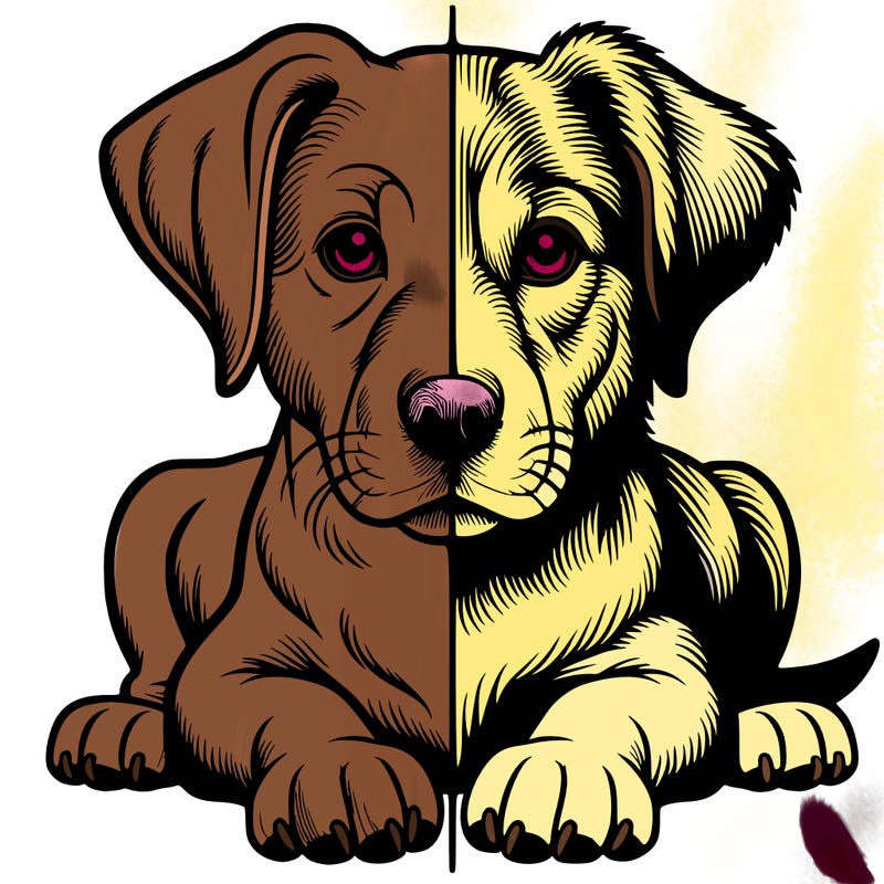 realistic dog split picture