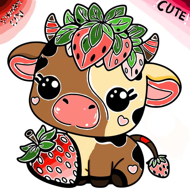 cute strawberry cow