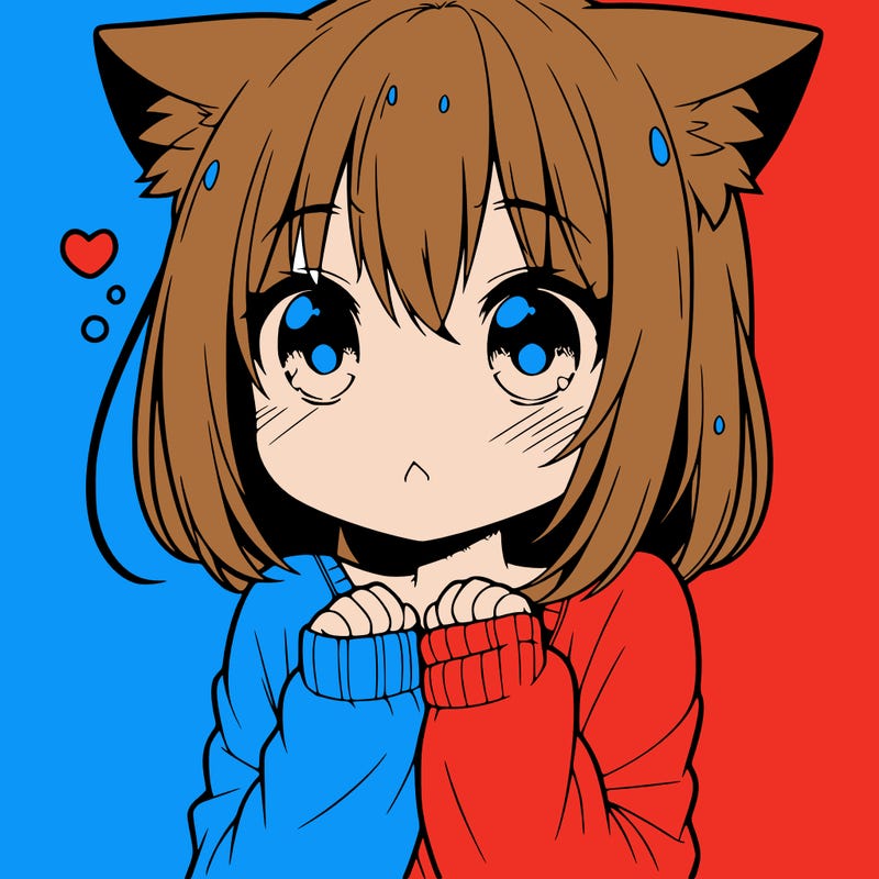 shy anime catgirl