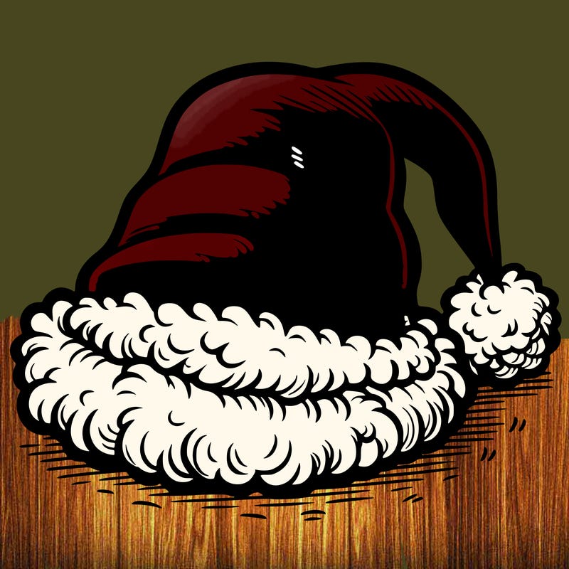 detailed santa hat on the floor
