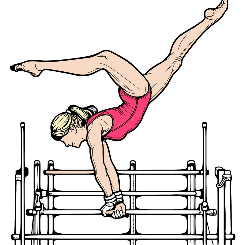 realistic gymnast on bars