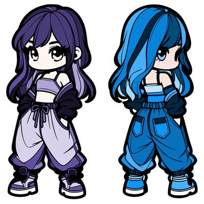 girl in crop top and baggy pants