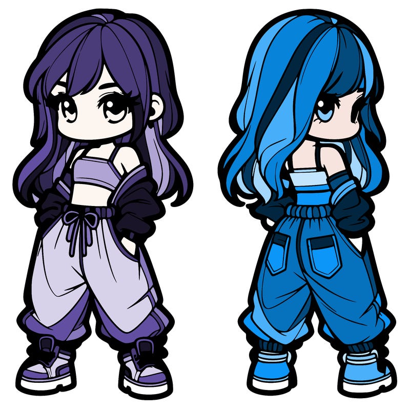 girl in crop top and baggy pants