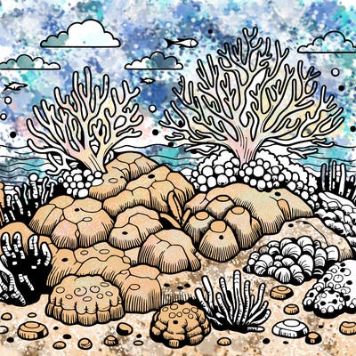 realistic coral reef