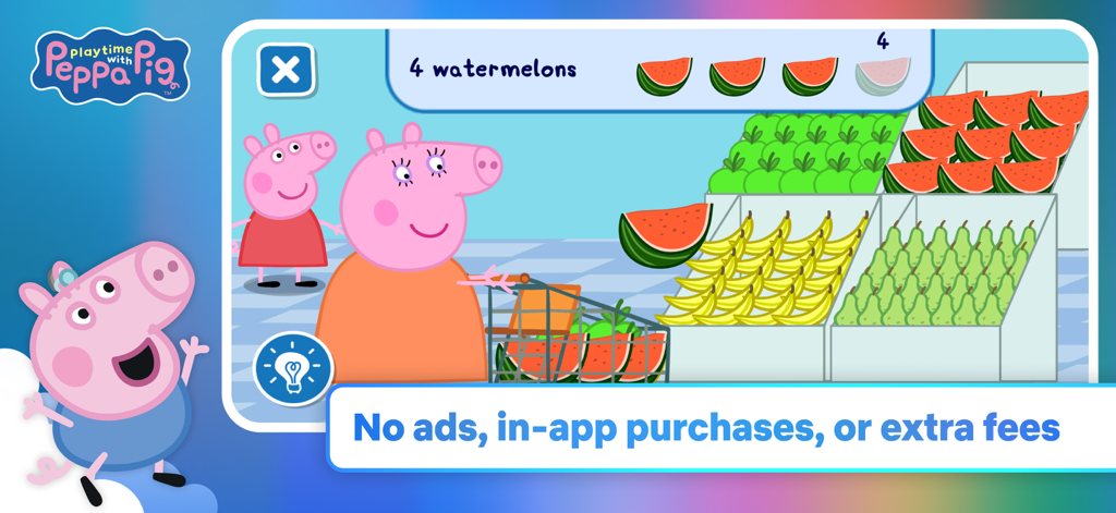 Netflix Playground - Peppa Pig e Mamma Pig in un gioco di spesa al supermercato su Netflix Playground
