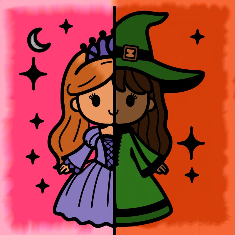 split princess and witch