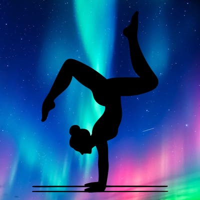 a woman doing a handstand