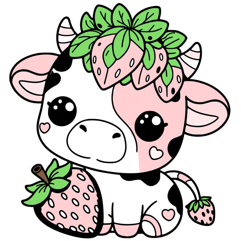 cute strawberry cow