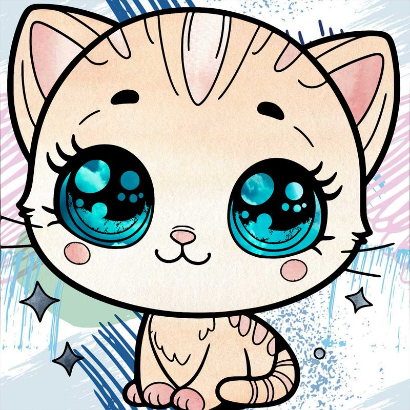 adorable cat with big eyes