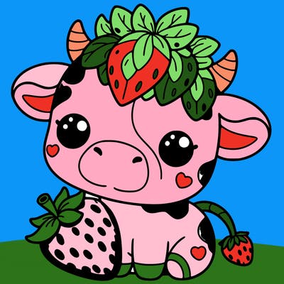cute strawberry cow
