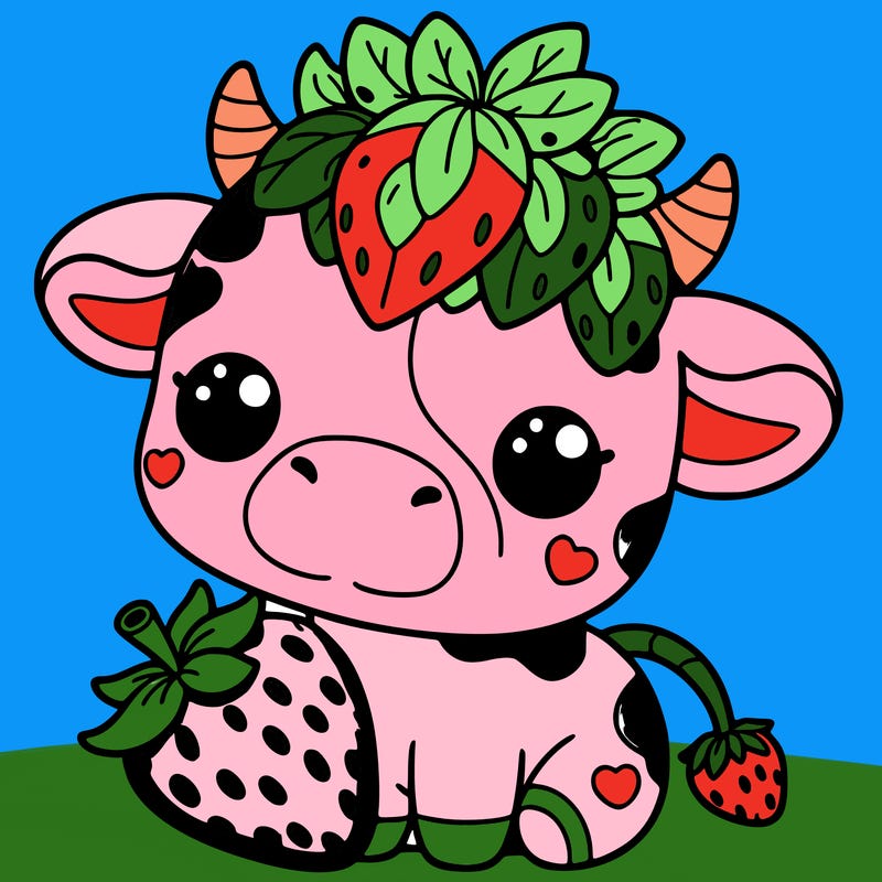 cute strawberry cow