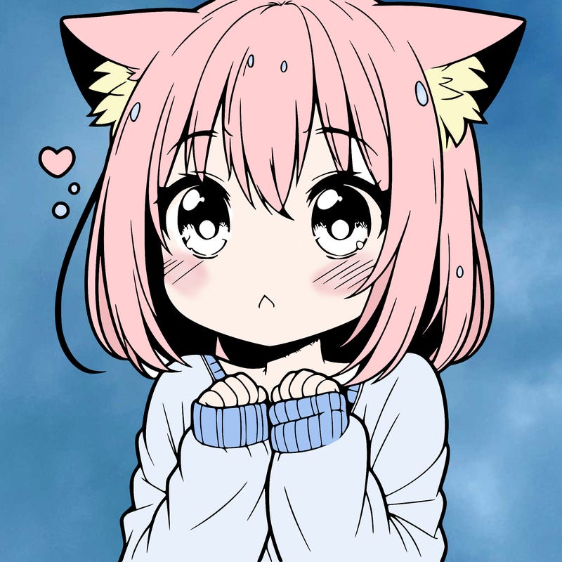 shy anime catgirl