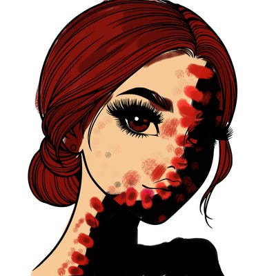 realistic girl with lashes