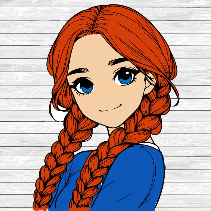 realistic girl with braids