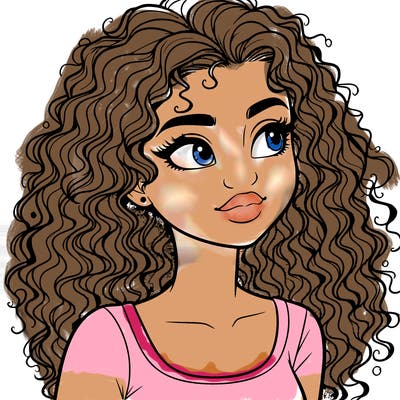 realistic girl with curly hair
