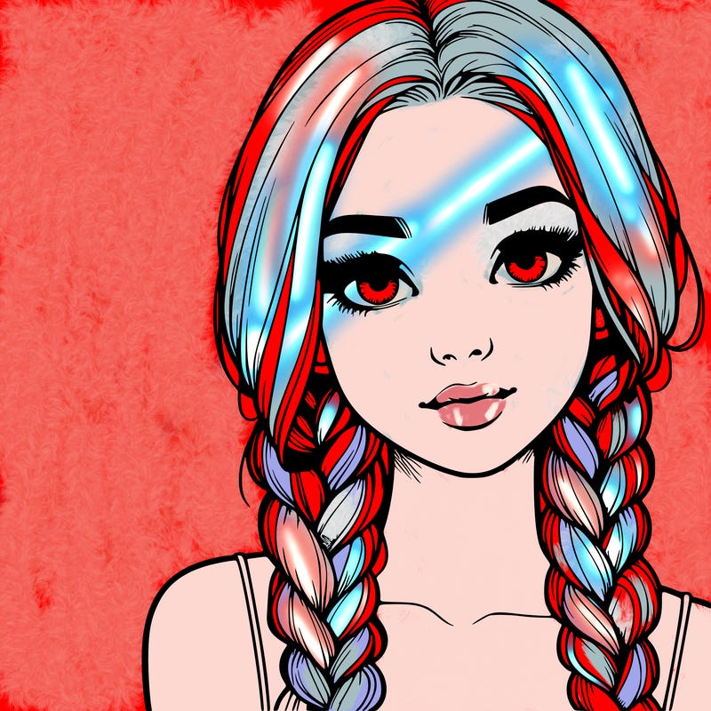 realistic girl with braids