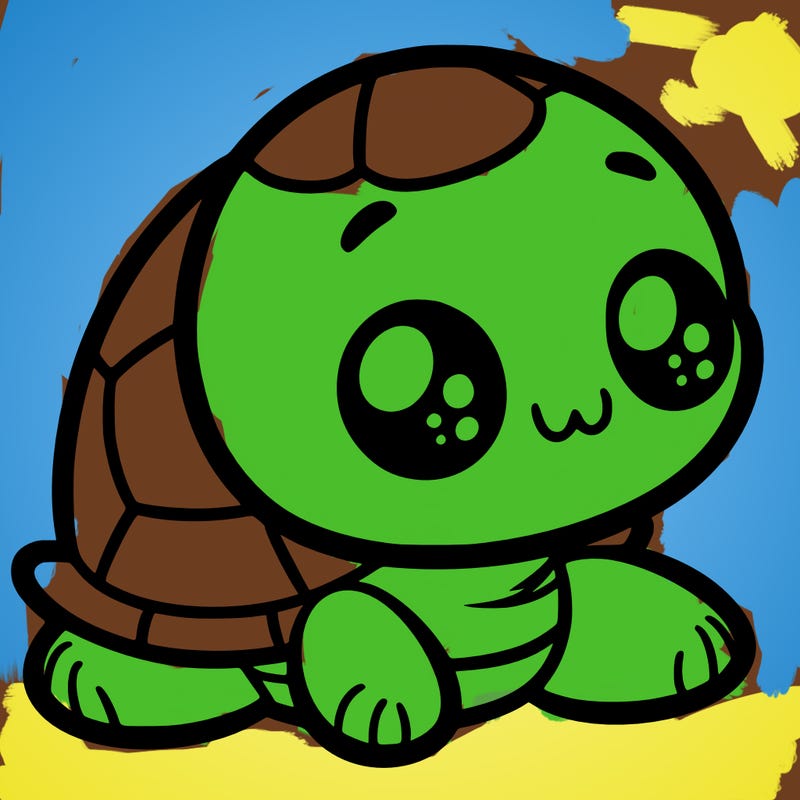 cute little animated turtle