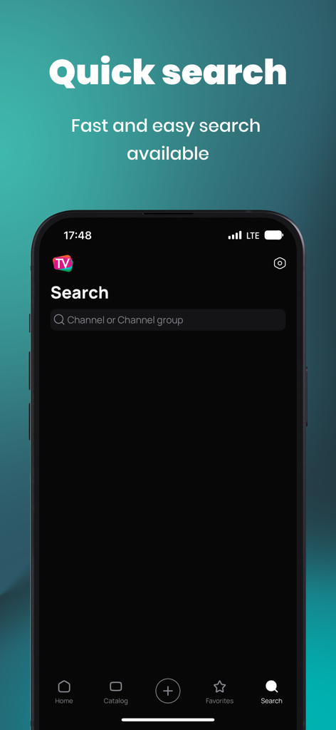 Smart TV Club - Smart TV Club app search screen for finding IPTV channels and groups