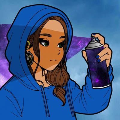 a realistic girl, spray painting