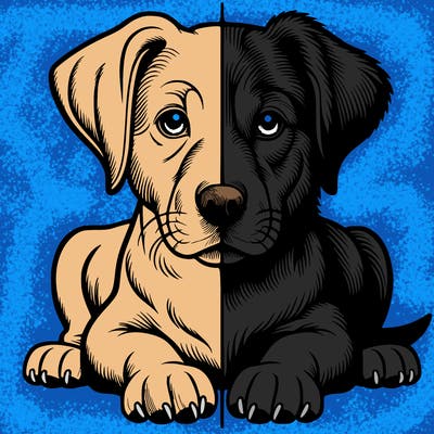 realistic dog split picture