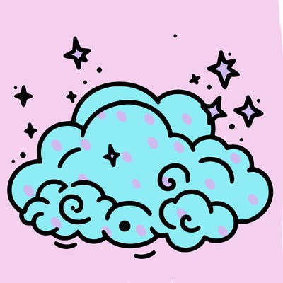 pink starry cloud sky