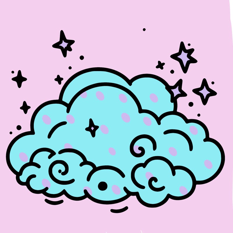 pink starry cloud sky