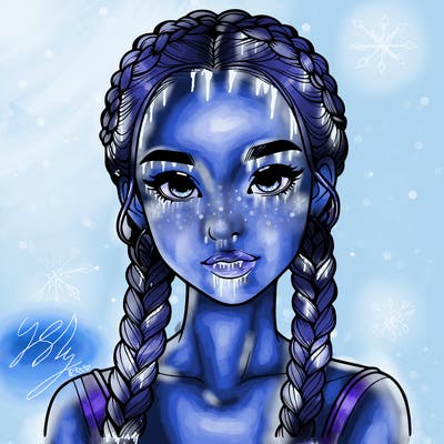 realistic girl with braids