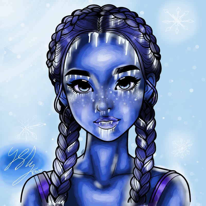 realistic girl with braids
