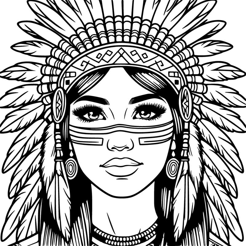 realistic native american woman
