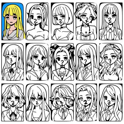 girls that look diffrent anime