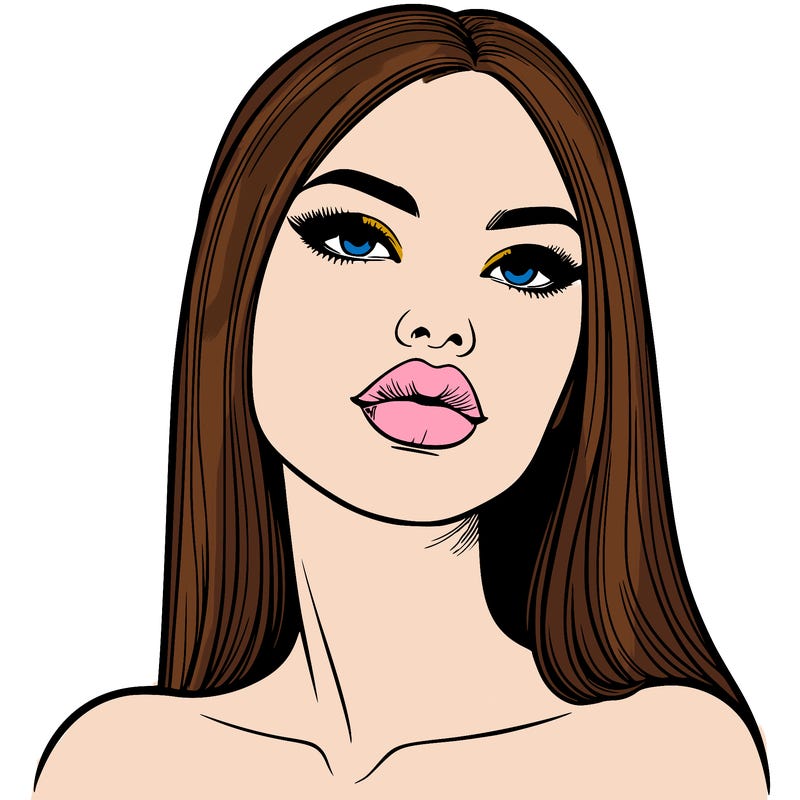 realistic woman with full lips
