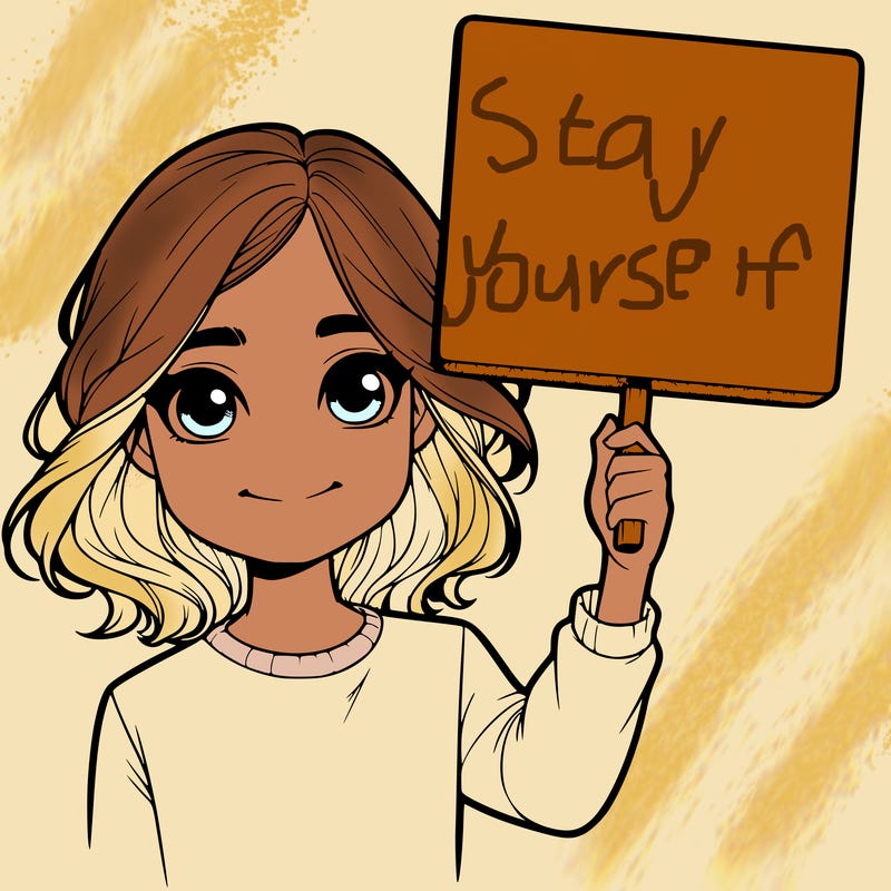 realistic girl holding up a sign