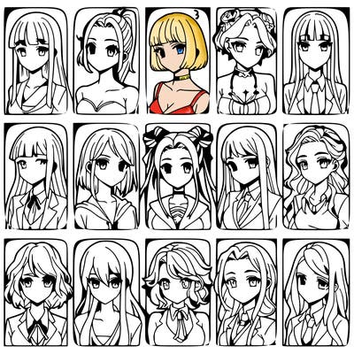 girls that look diffrent anime