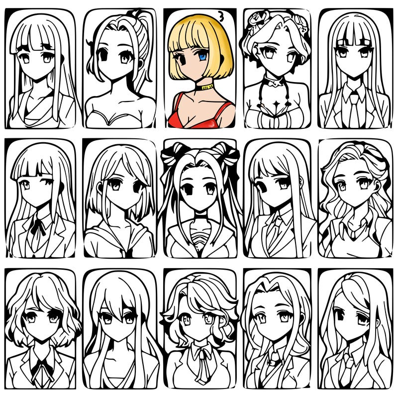 girls that look diffrent anime