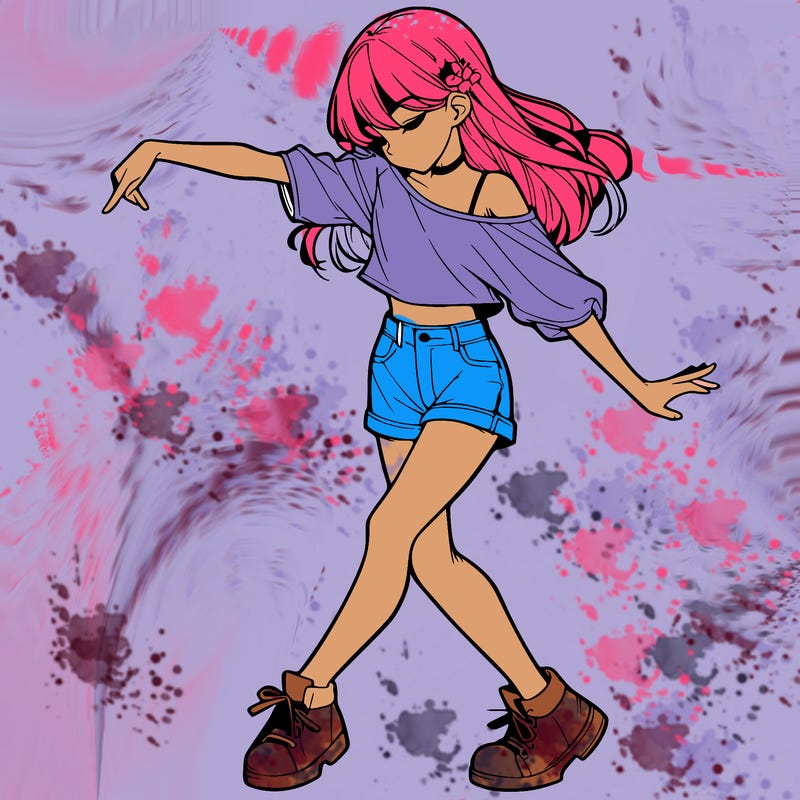 realistic girl danceing