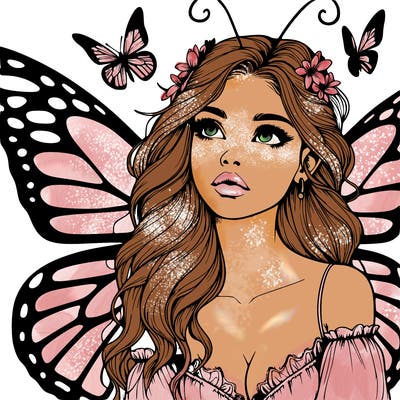 butterfly fairy realistic girl