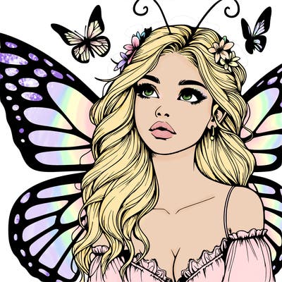 butterfly fairy realistic girl