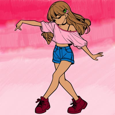 realistic girl danceing