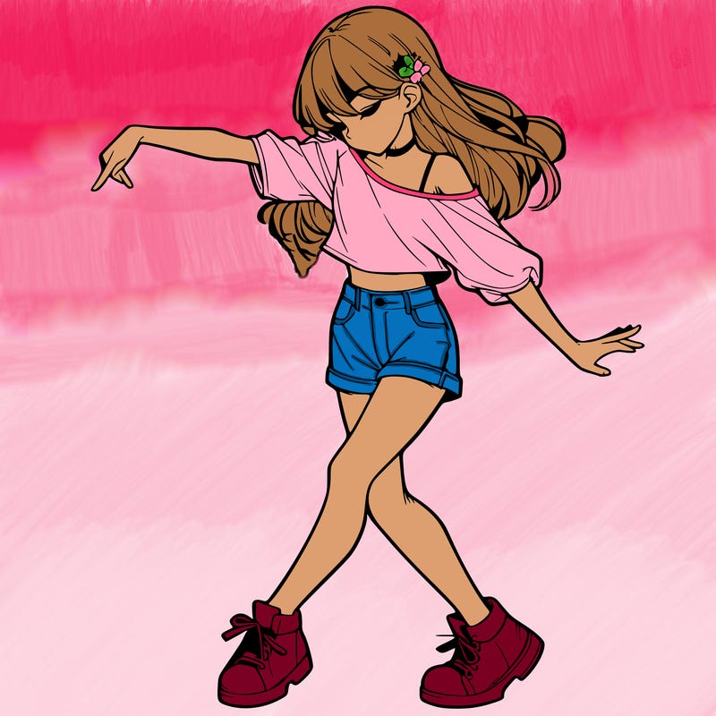 realistic girl danceing