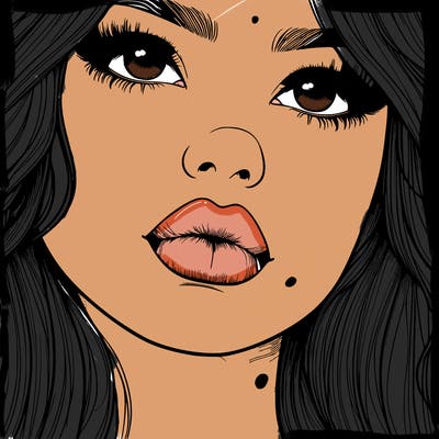 really realistic girl with lips