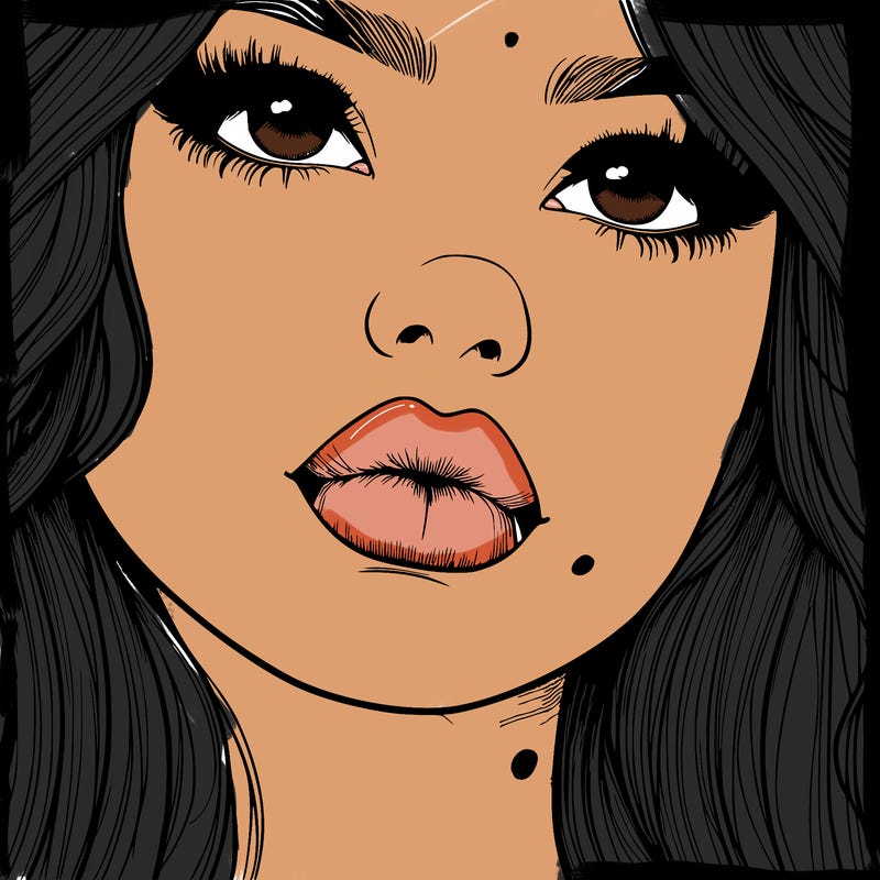 really realistic girl with lips